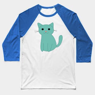 Sitting cat (blue) Baseball T-Shirt